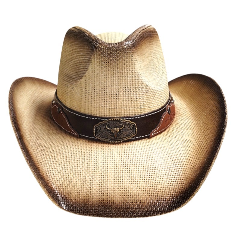 Cowboys Hats -Brown Hatband With Longhorn Patch