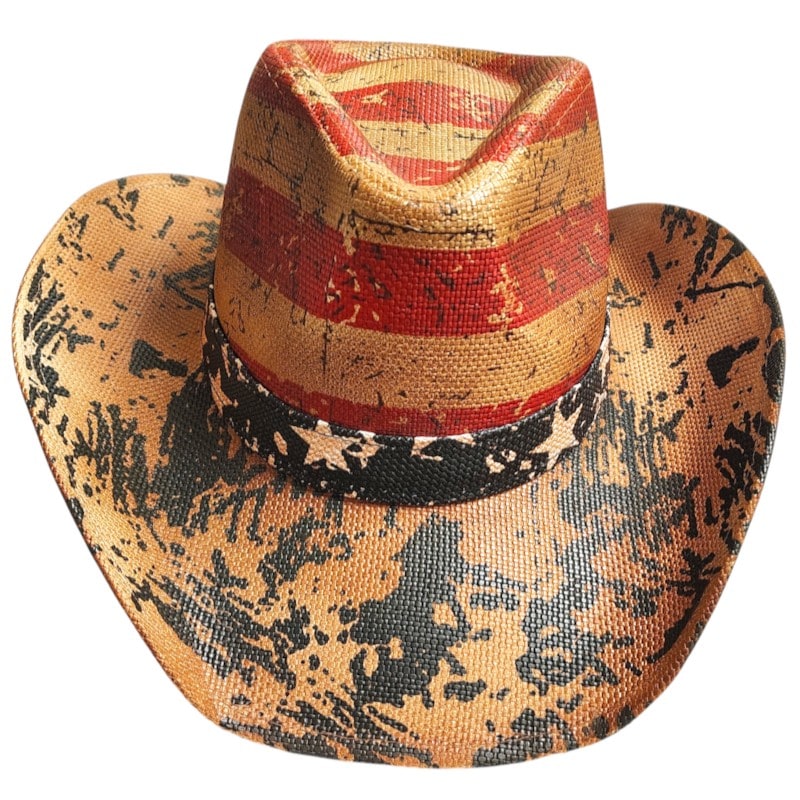 Cowboys Hats -Star Band/Vintage American Flag Print