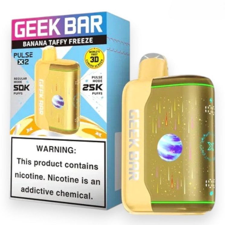 Geek Bar Pulse X2 50K Puff 5ct Box-Banana Taffy Freeze