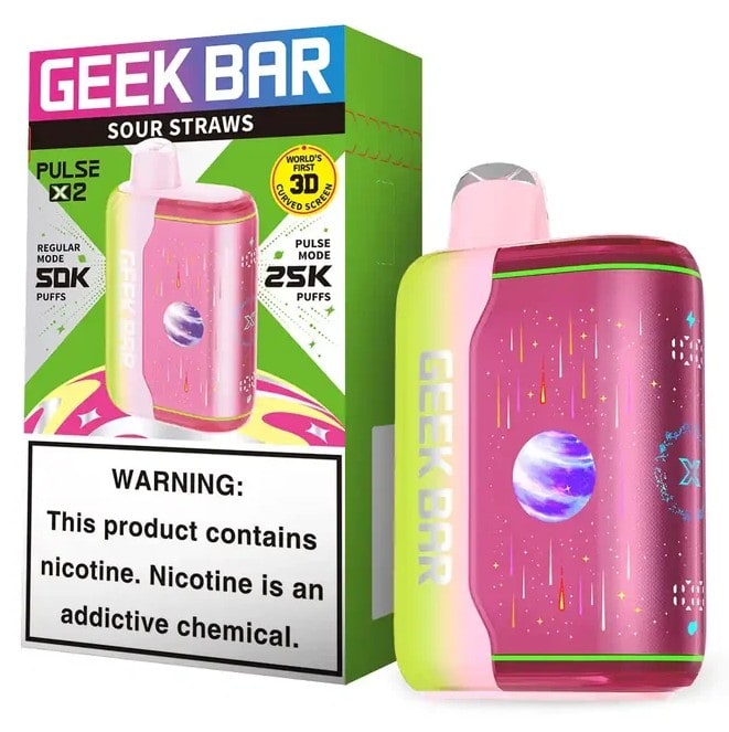 Geek Bar Pulse X2 50K Puff 5ct Box-Sour Straws