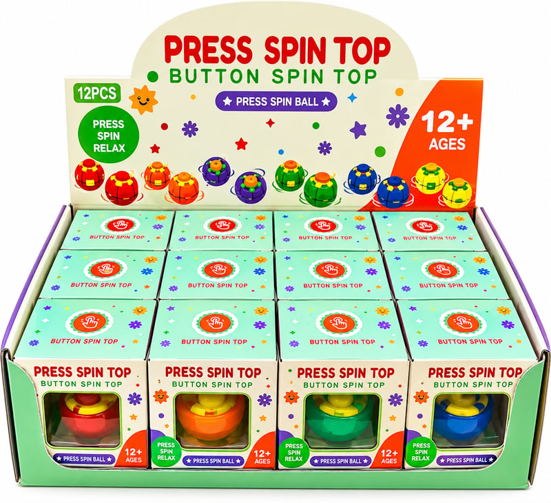 Spinner Spin Top Toy 12ct Box
