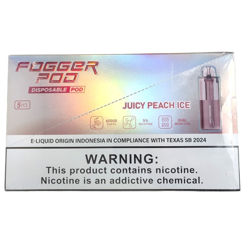 Fogger Pod 60k Puffs 5ct Box - Juicy Peach Ice