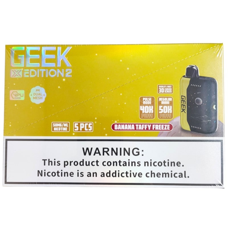 Geek X Edition 50k Puff 5ct Box - Banana Taffy Freeze