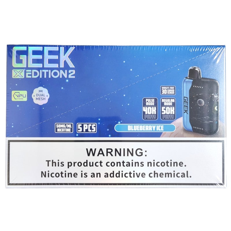Geek X Edition 50k Puff 5ct Box - Blueberry Ice