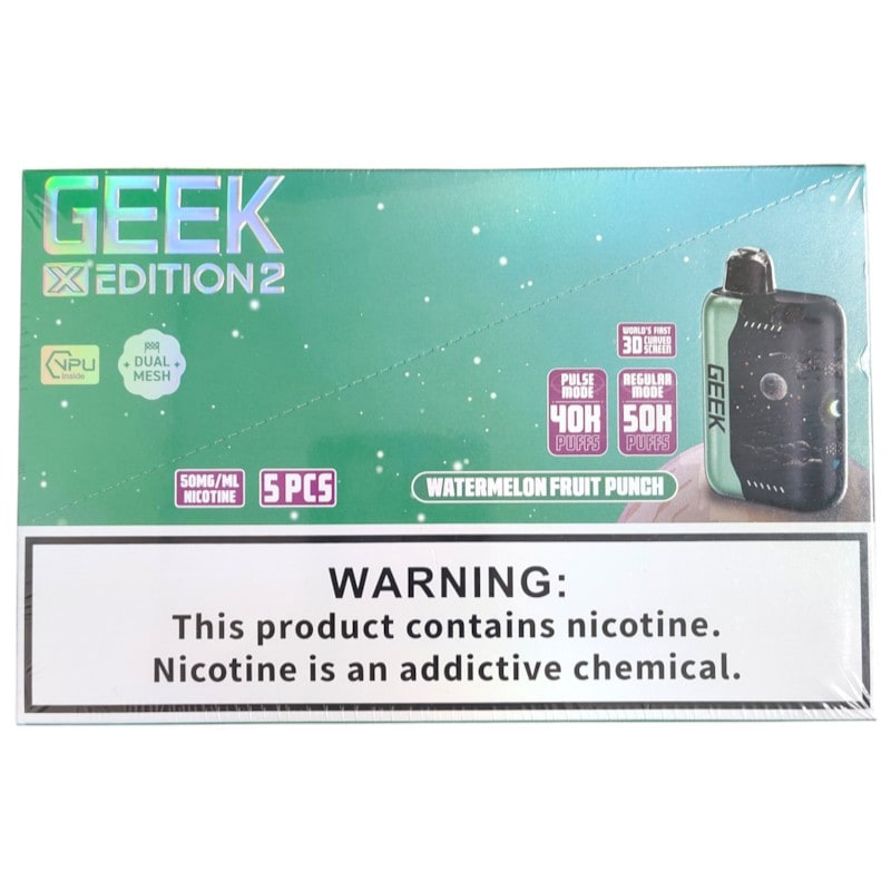 Geek X Edition 50k Puff 5ct Box - Watermelon Fruit Punch