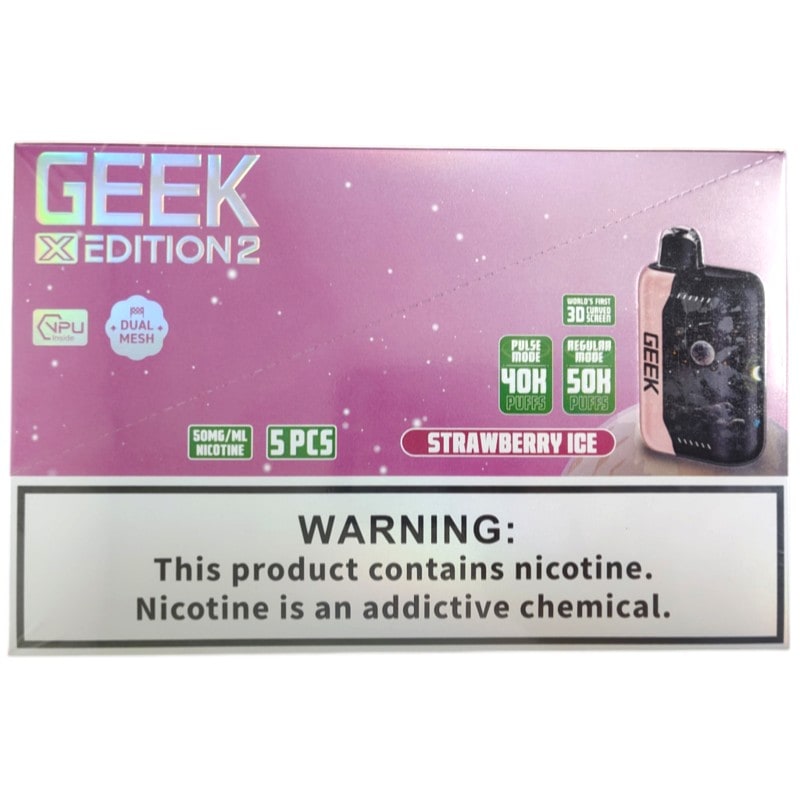 Geek X Edition 50k Puff 5ct Box - Strawberry Ice