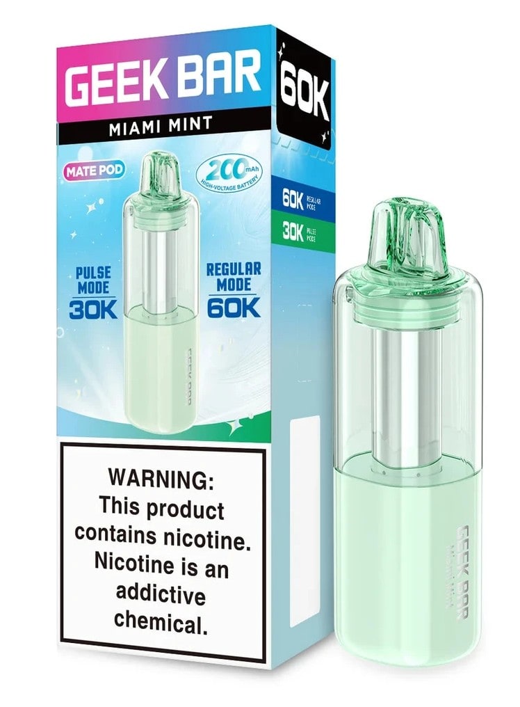 Geek Bar Mate Pod 60k Puff 5ct Box - Miami Mint