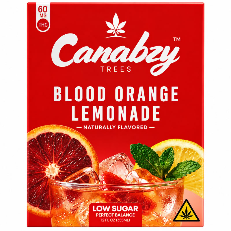 Canabzy D9 THC Drink Seltzer 60mg 12oz Can 4pk Box - Blood Orange Lemonade