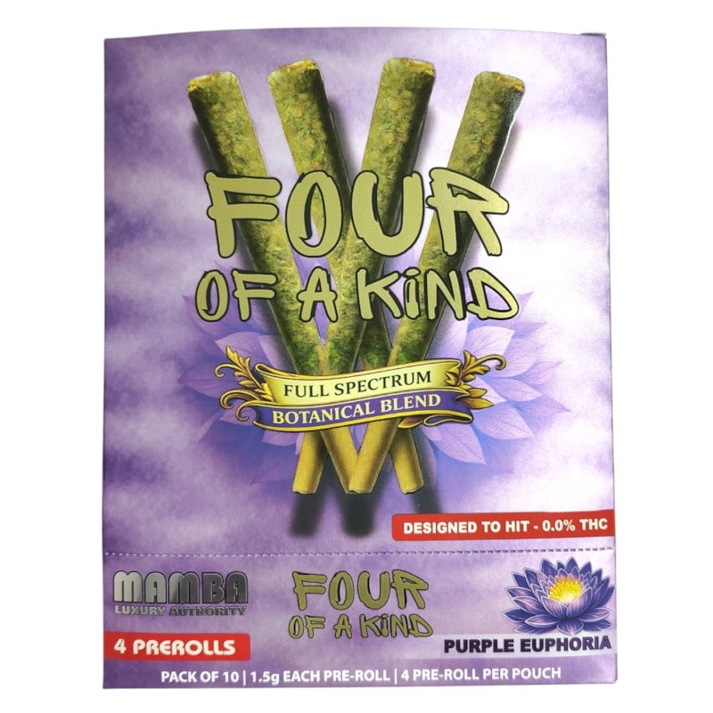 Mamba Four Of A Kind 1.5g Botanical Blend Pre - Roll 4pk 10ctBox - Purple Euphoria