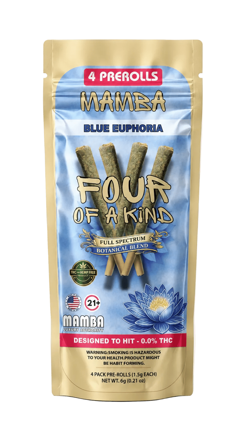 Mamba Four Of A Kind 1.5g Botanical Blend Pre - Roll 4pk 10ctBox - Blue Euphoria