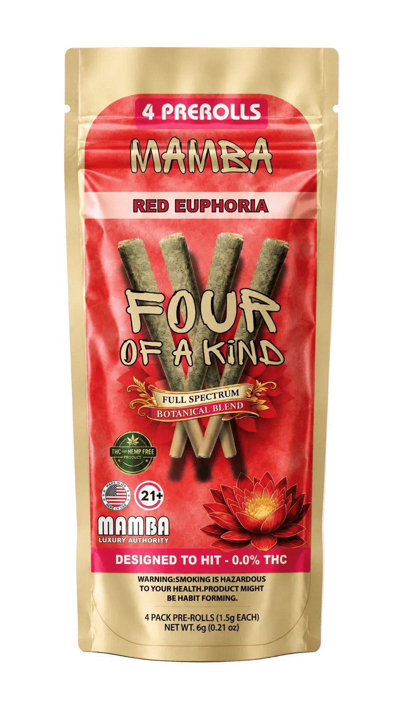 Mamba Four Of A Kind 1.5g Botanical Blend Pre - Roll 4pk 10ctBox - Red Euphoria