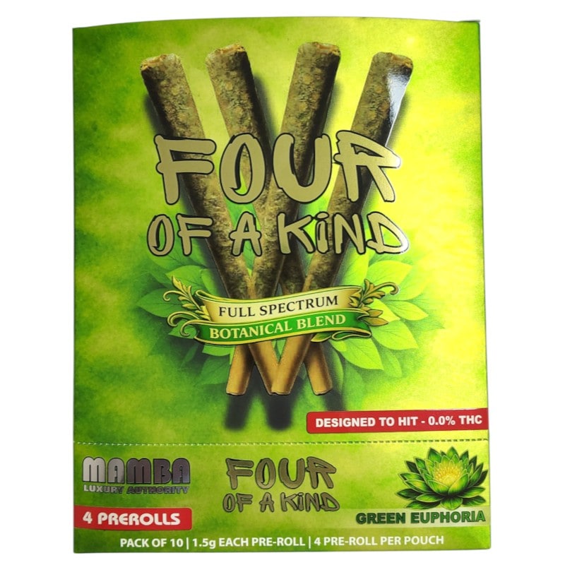 Mamba Four Of A Kind 1.5g Botanical Blend Pre - Roll 4pk 10ctBox - Green Euphoria