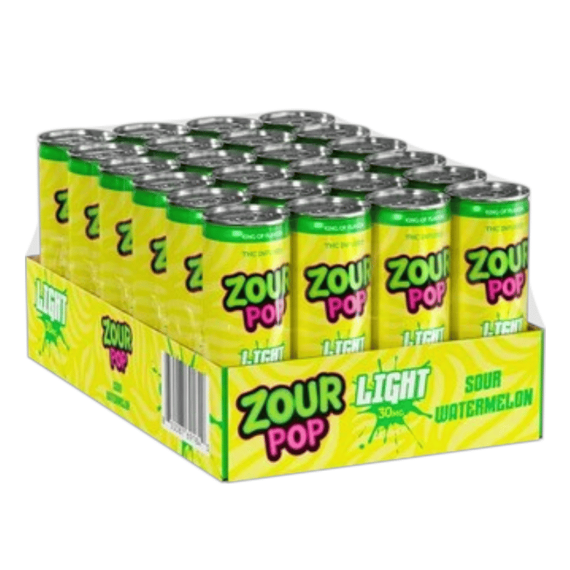 Zour Pop THC Infused Drink 100mg 12oz Can 24ct Case-Sour Watermelon