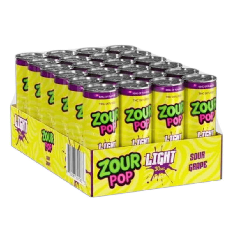 Zour Pop THC Infused Drink 100mg 12oz Can 24ct Case - Sour Grape