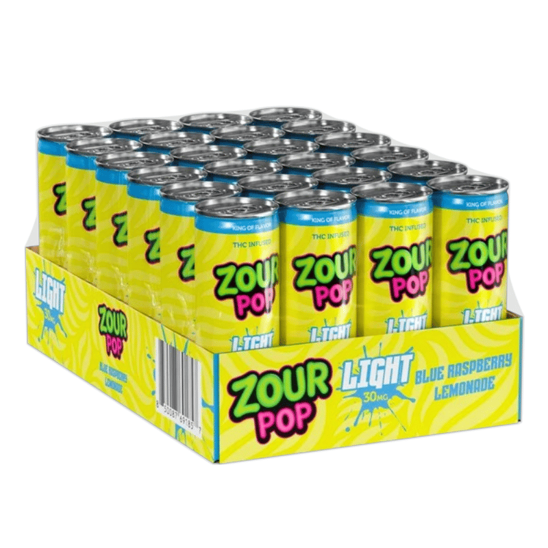 Zour Pop THC Infused Drink 100mg 12oz Can 24ct Case-Blue Raspberry Lemonade