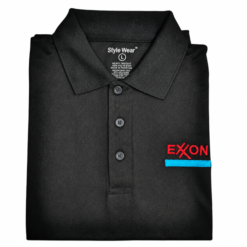 TShirt Style Wear Polo - Exxon - Black - Large