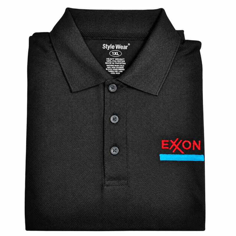 TShirt Style Wear Polo-Exxon-Black-1XL