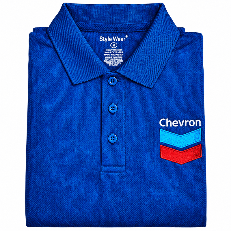 TShirt Style Wear Polo-Chevron-Royal Blue-Medium