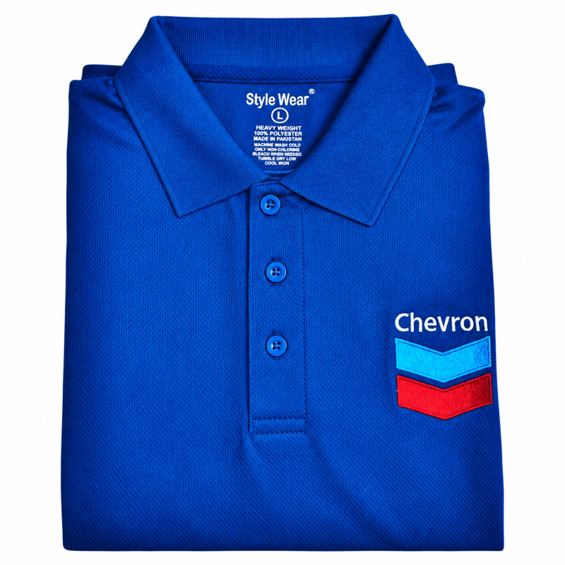 TShirt Style Wear Polo-Chevron-Royal Blue-Large