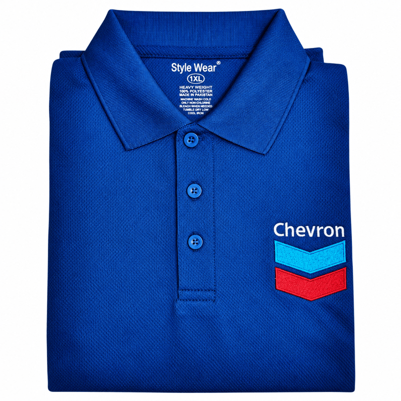 TShirt Style Wear Polo-Chevron-Royal Blue-1XL