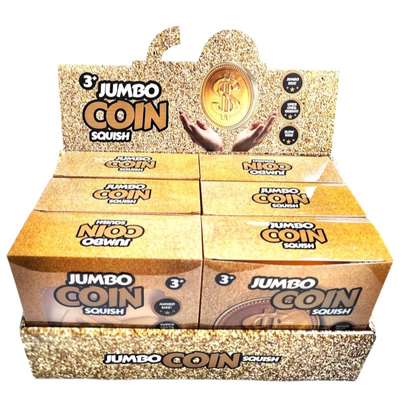 Giant Squeeze Gold Coin Toys 6ct Box