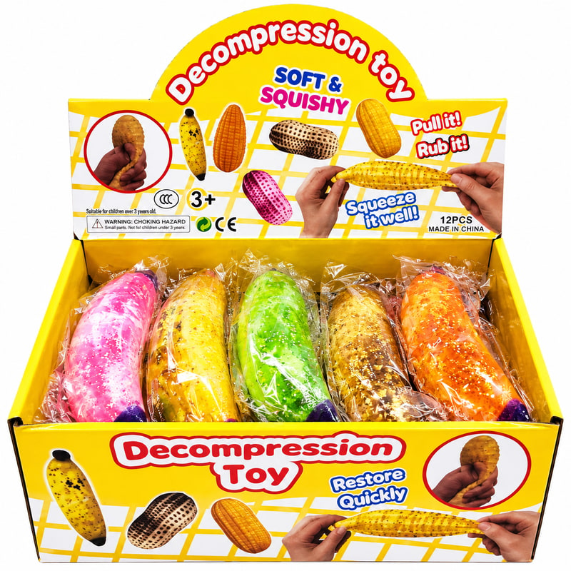 Squeeze Banana Maltose Assorted Toy 12ct