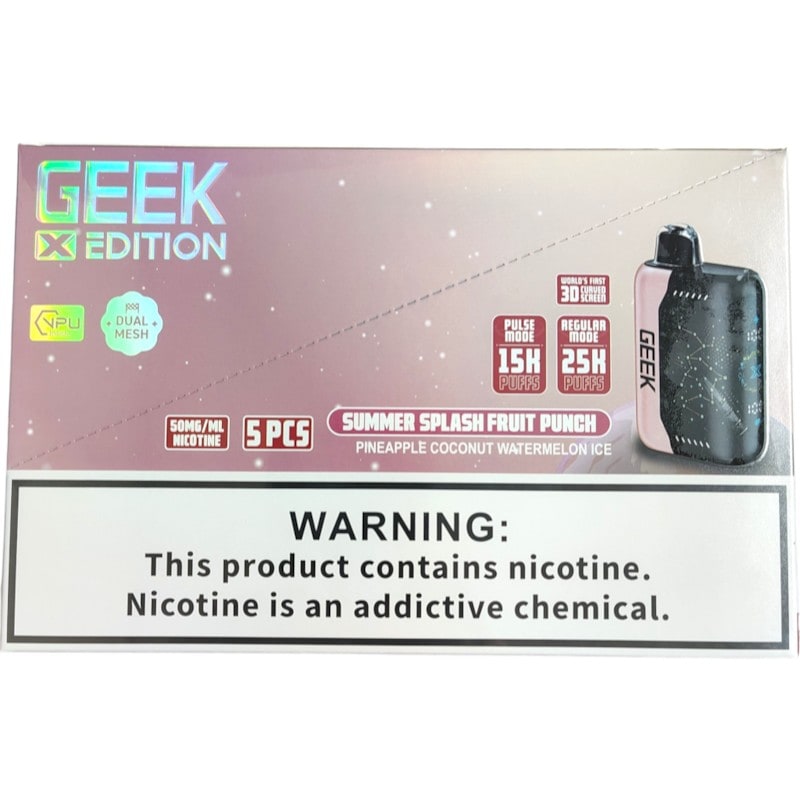 Geek X Edition 25k Puff 5ct Box - Summer Splash Fruit Punch