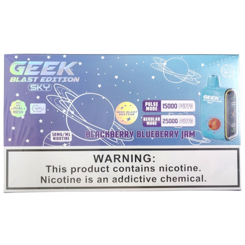 Geek Blast Sky 25k Puff 5ct Box - Blackberry Blueberry Jam