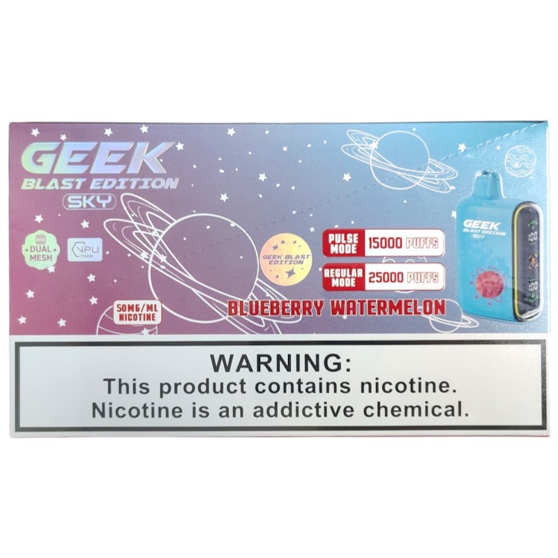 Geek Blast Sky 25k Puff 5ct Box - Blueberry Watermelon