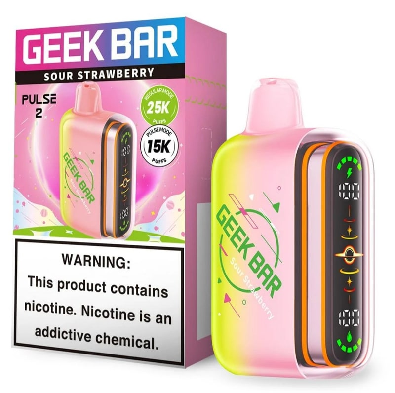 Geek Bar Pulse 2 25K Puff 5ct Box-Sour Strawberry