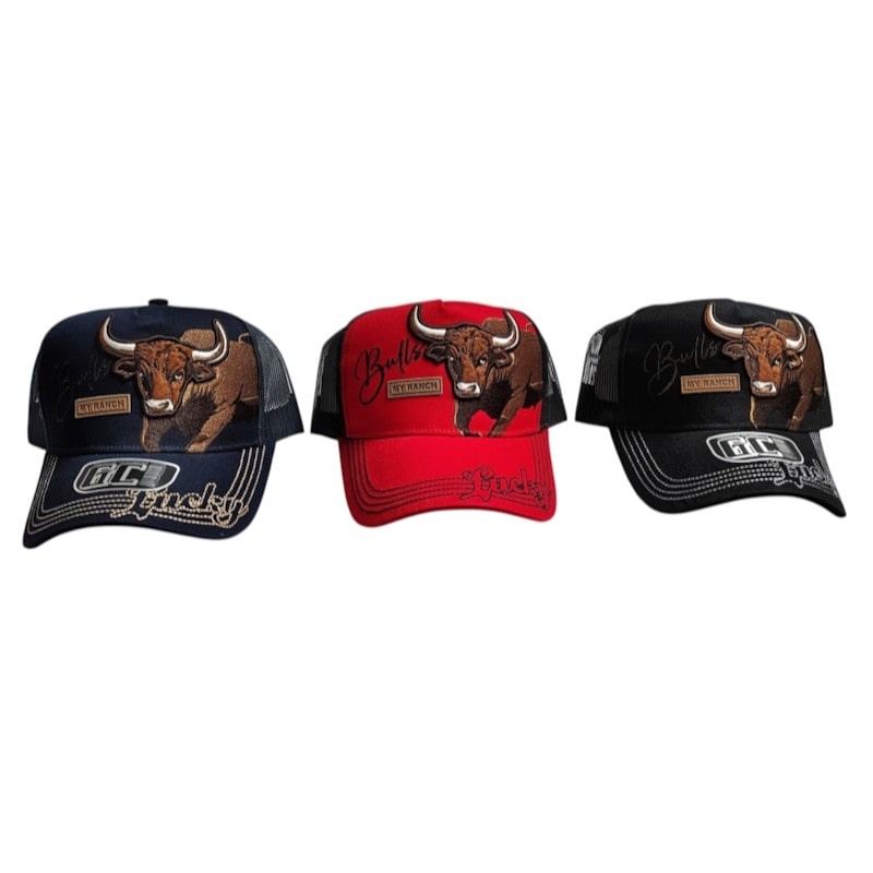 Truckers Caps -Bull Graphic And My Ranch Patch