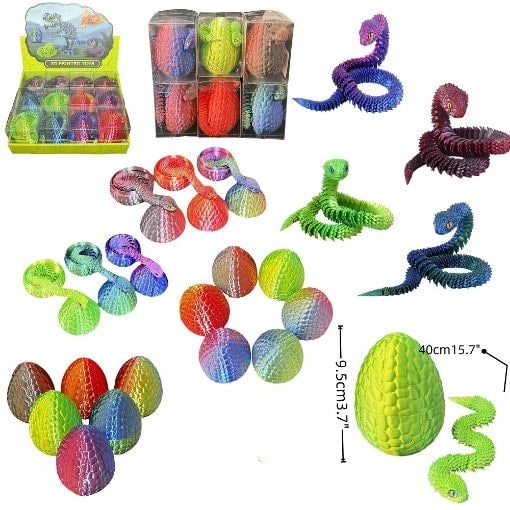 3D Printed Snake Toys 12ct Box