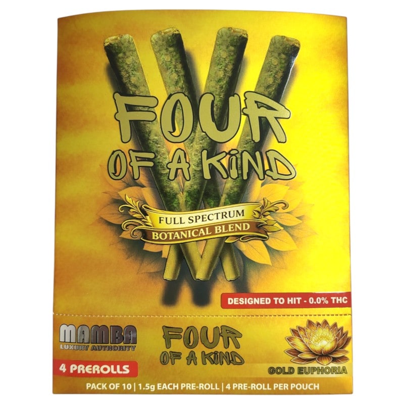 Mamba Four Of A Kind 1.5g Botanical Blend Pre - Roll 4pk 10ctBox - Gold Euphoria