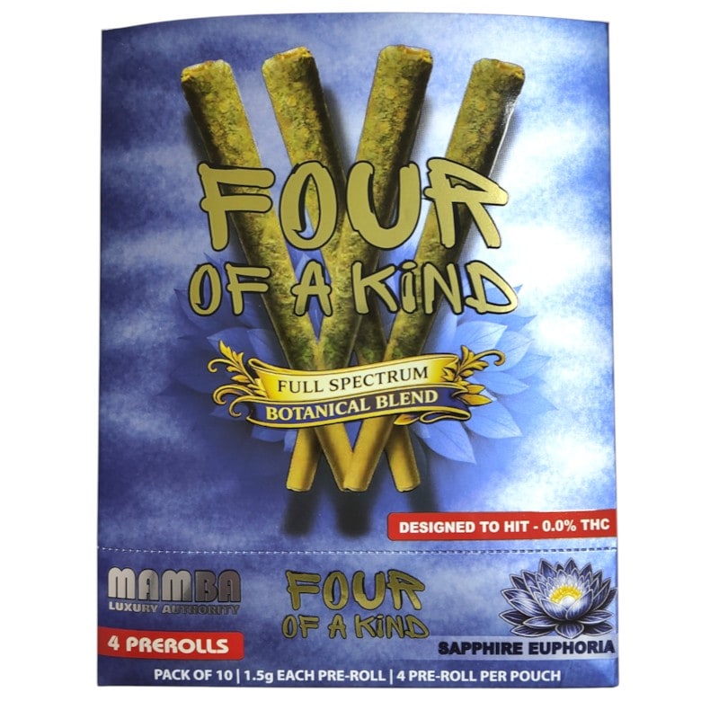 Mamba Four Of A Kind 1.5g Botanical Blend Pre - Roll 4pk 10ctBox - Sapphire Euphoria