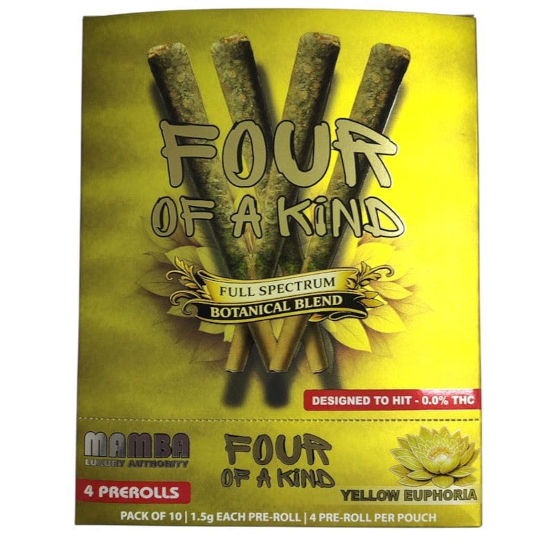 Mamba Four Of A Kind 1.5g Botanical Blend Pre - Roll 4pk 10ctBox - Yellow Euphoria