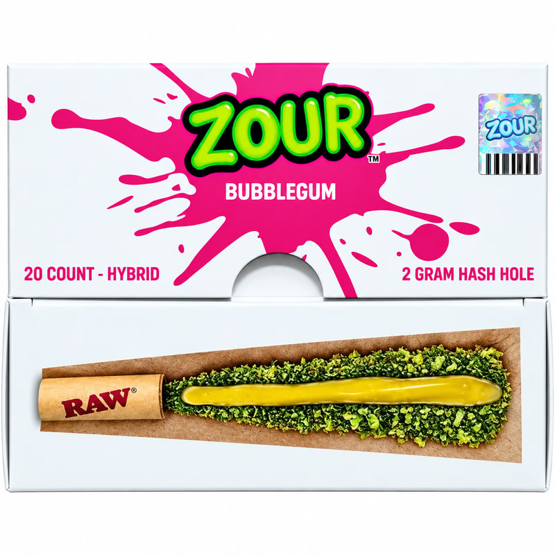Zour Hash Hole Pre - Rolls 2gm 20ct Box - Bubblegum