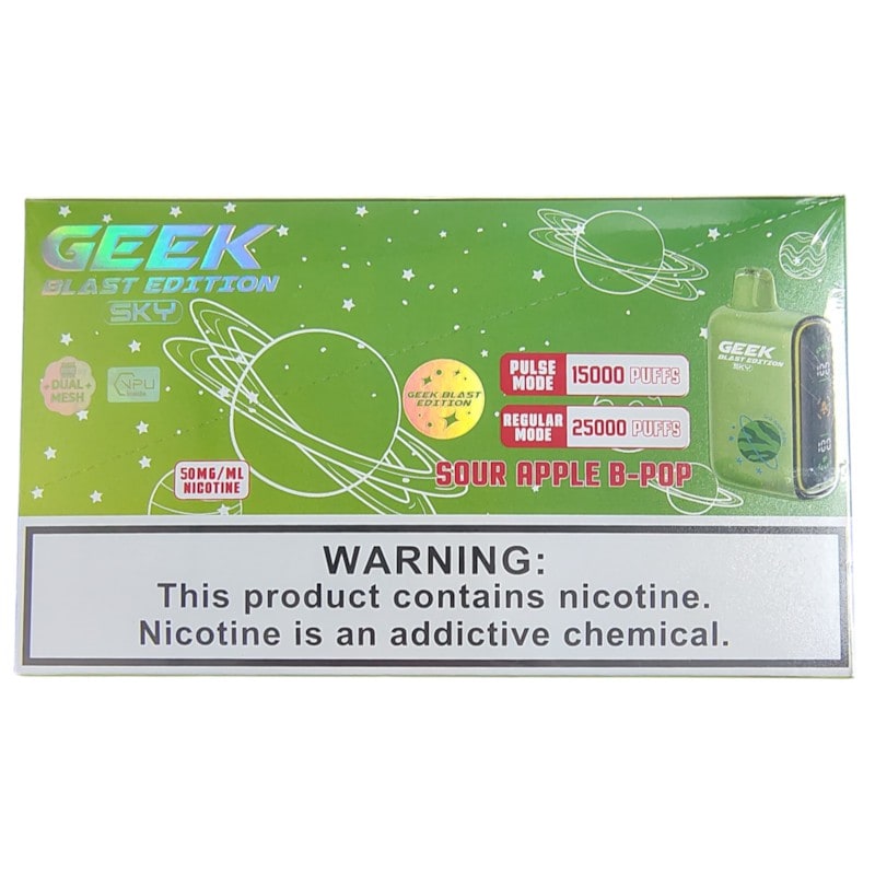 Geek Blast Sky 25k Puff 5ct Box - Sour Apple B - Pop