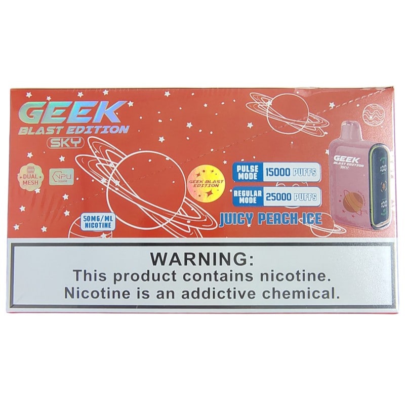 Geek Blast Sky 25k Puff 5ct Box - Juicy Peach Ice