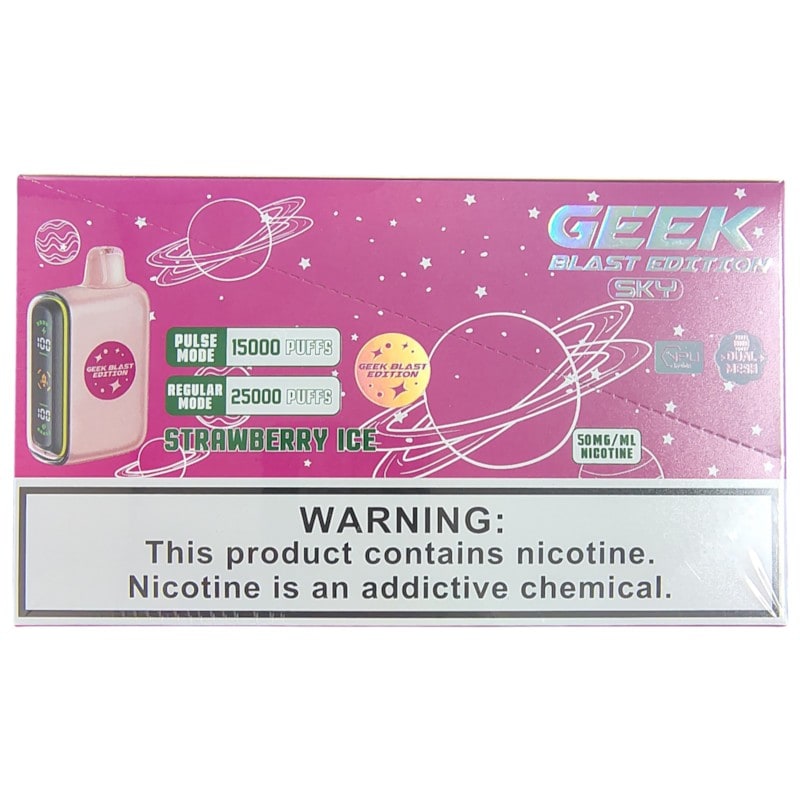 Geek Blast Sky 25k Puff 5ct Box - Strawberry Ice