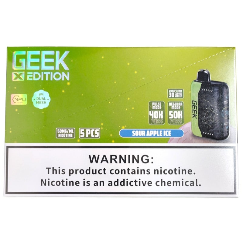 Geek X Edition 50k Puff 5ct Box-Sour Apple Ice