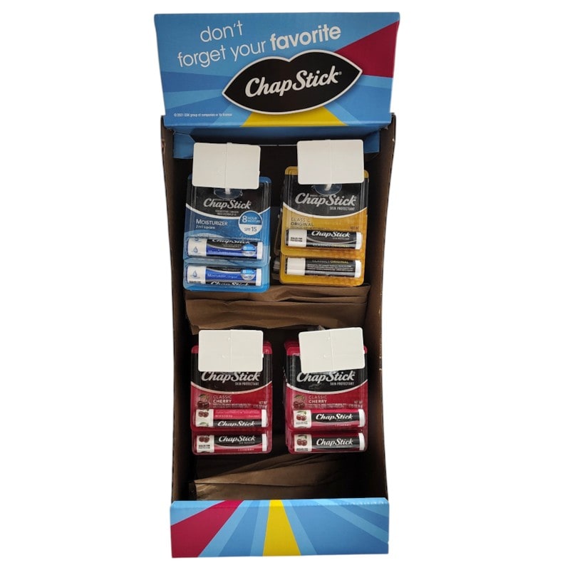Display Chapstick 2pk Assorted Blister 48ct Full