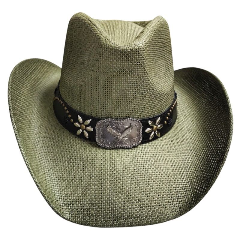 Cowboys Hats - Metallic Studs W/ Eagle Belt Buckle