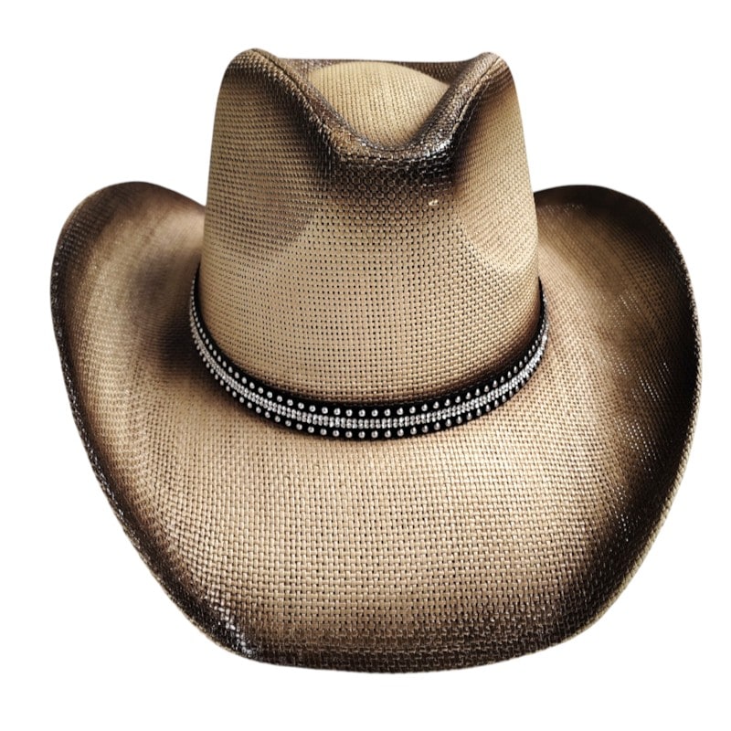 Cowboys Hats - Rhinestone Pattern Hatband Natural Cream
