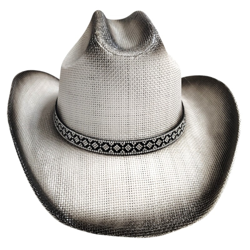 Cowboys Hats - Rhinestone Pattern Hatband White