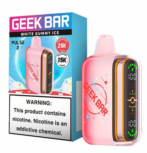 Geek Bar Pulse 2 25K Puff 5ct Box - White Gummy Ice