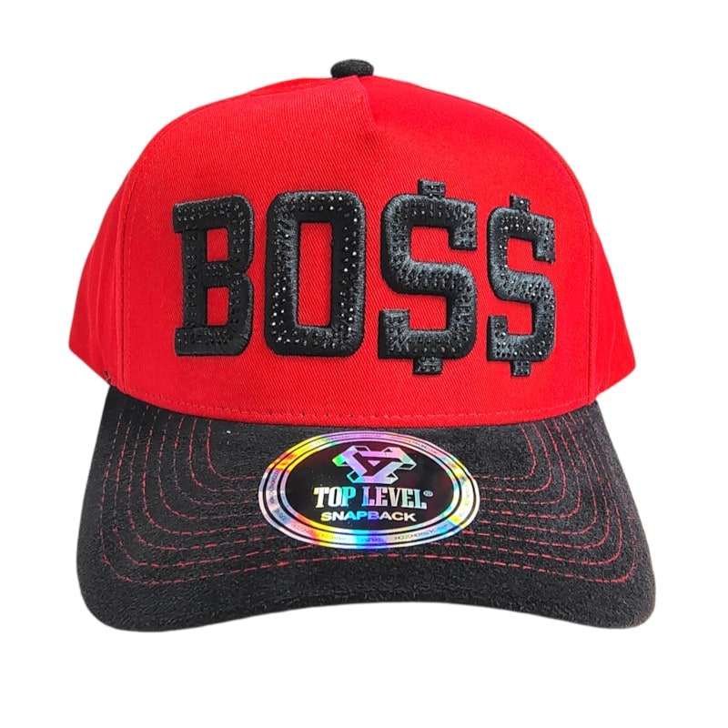 Dad Hats Caps - Boss Patch Design Red