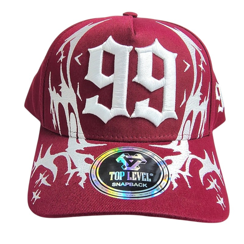 Dad Hats Caps - 99 Patch Design Burgundy