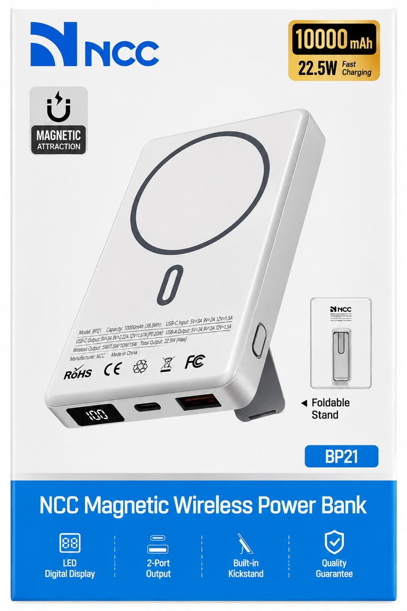 NCC 10000mAhMagnetic Wireless Power Bank