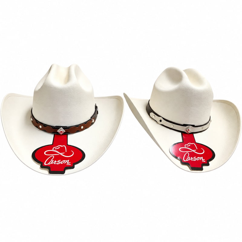 ANPA - Cowboy Hats Ivory Cream Color W/ Deep Taco Shape Round Stone