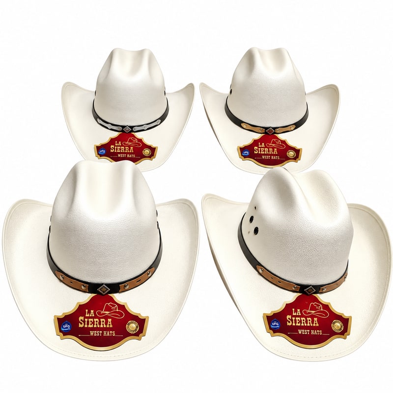 ANPA - Cowboy Hats Ivory Color W/ Design Band 2 Side Ventilation